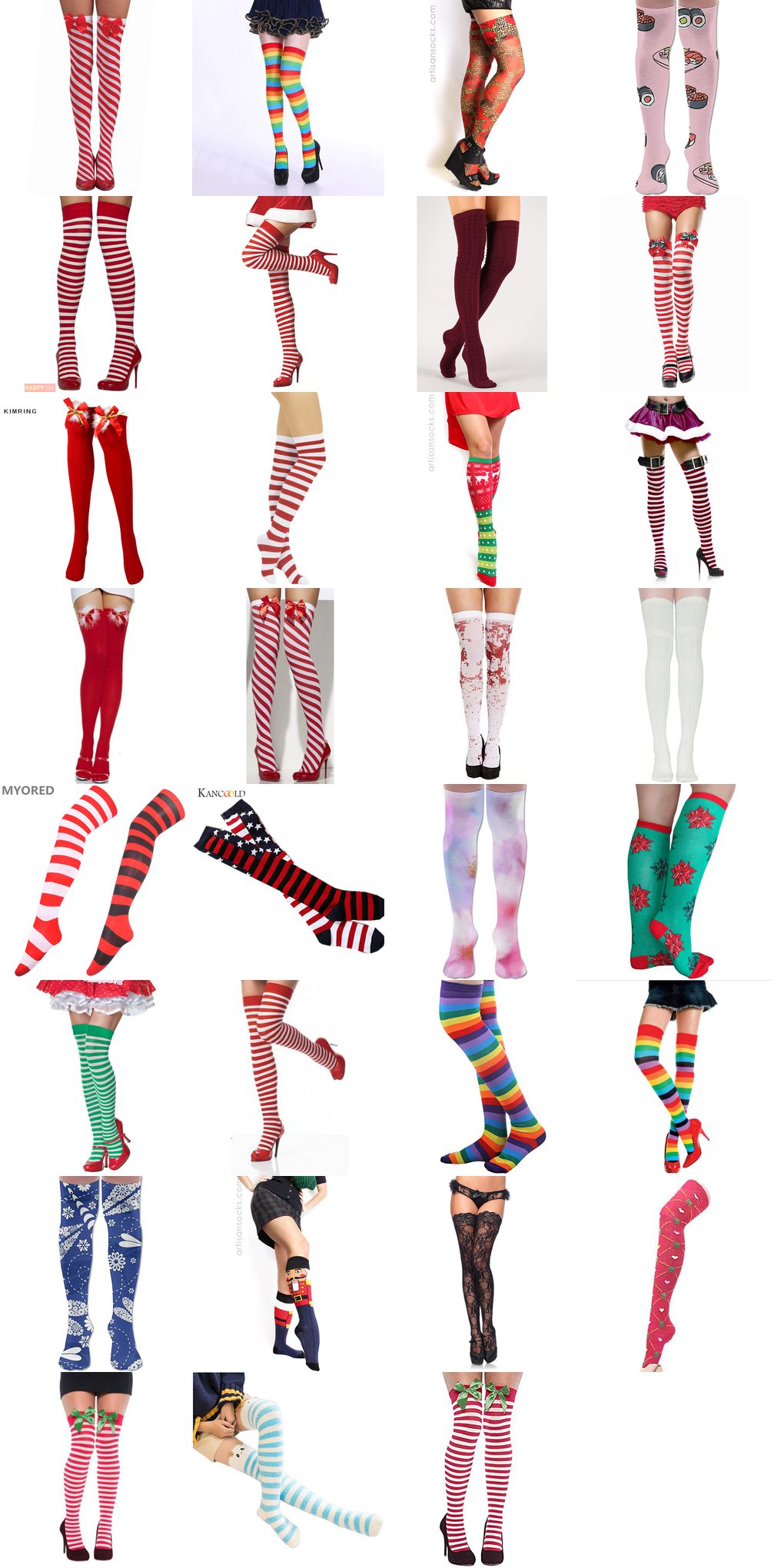 thigh high christmas socks